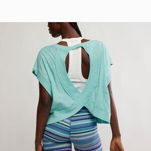 Free People Movement my time tee Blue Wave NWT S